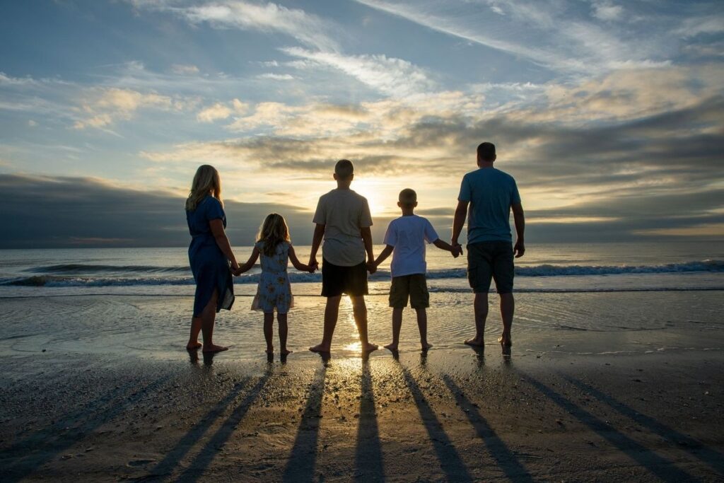 sunset family portraits near Indian Rocks Beach