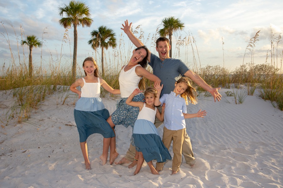 candid family beach session Indian Shores Florida
