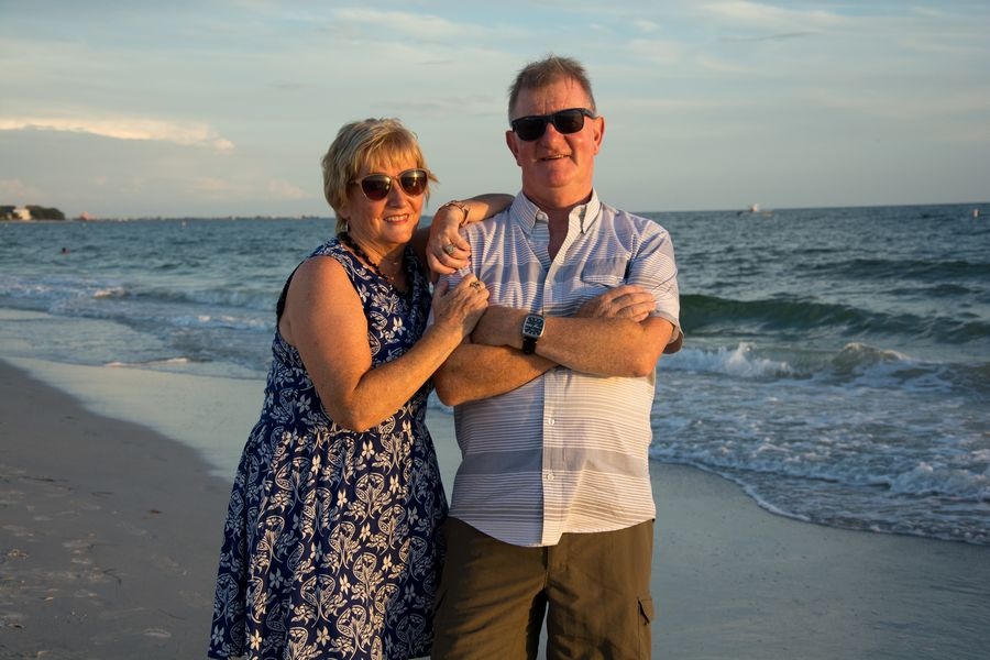 candid couples beach photos on Treasure Island FL